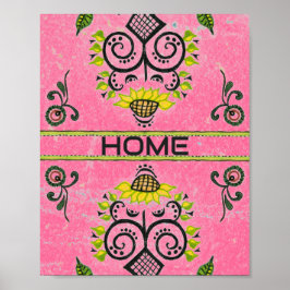 Zonneblokpatroon op roze poster