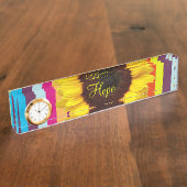 Zonneblowerblad Naambordje (Zijkant)