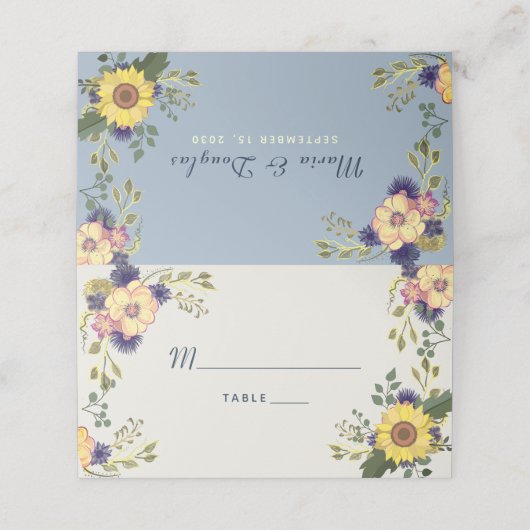 Zonneblowerende kaart plaatskaartje (Buitenkant ongevouwen)