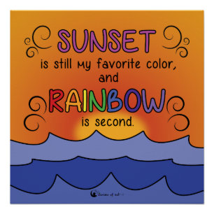 Zonneboeg- en regenboogPoster - Vierkant Poster