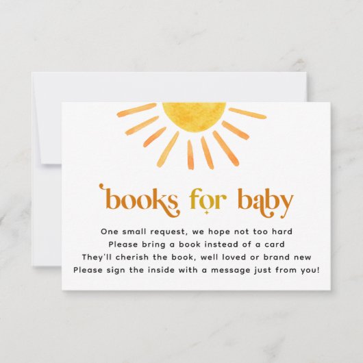 Zonneboeken voor Baby Kaart (Voorkant)