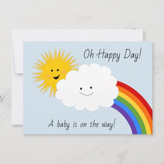 Zonnebogen en regenbogen Baby shower Kaart (Voorkant)
