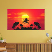 Zonnebomen en palmbomen canvas afdruk (Insitu (Woonkamer))