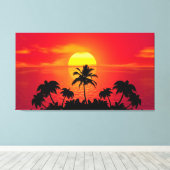 Zonnebomen en palmbomen canvas afdruk (Insitu (Houten vloer))