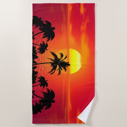 Zonnebomen en palmbomen strandlaken (Voorkant)