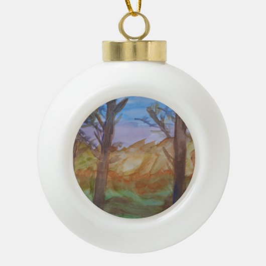 Zonnebomen Keramische Bal Ornament (Voorkant)