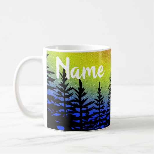 Zonnebomen Silhouette Design Coffee Cup Mok (Links)