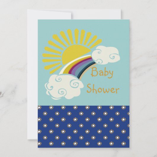 Zonneboog en regenboog Baby shower Kaart (Voorkant)