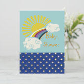 Zonneboog en regenboog Baby shower Kaart (Staand voorkant)