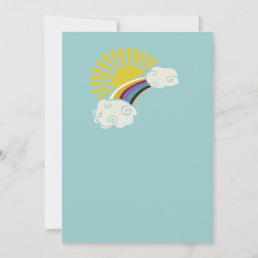 Zonneboog en regenboog Baby shower Kaart (Achterkant)