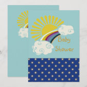 Zonneboog en regenboog Baby shower Kaart (Voorkant / Achterkant)
