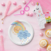 Zonneboog en regenboog Baby shower Papieren Bordje (Feest)