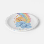 Zonneboog en regenboog Baby shower Papieren Bordje (Gekanteld)
