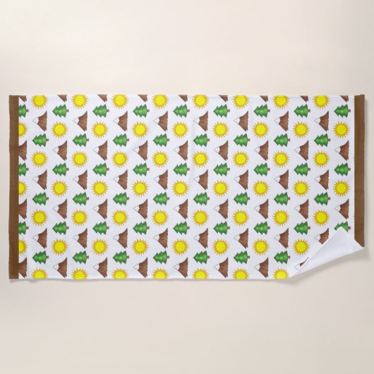 Zonneboomberg Hikkende Bossen in een buitenkamp Strandlaken (Voorkant)