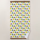 Zonneboomberg Hikkende Bossen in een buitenkamp Strandlaken (Voorkant)