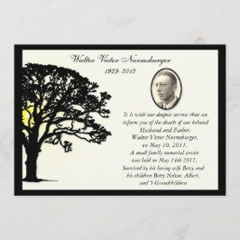 Zonneboomfotodoodskaart Aankondiging