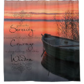 Zonneboot met zeebegebed douchegordijn (Voorkant)