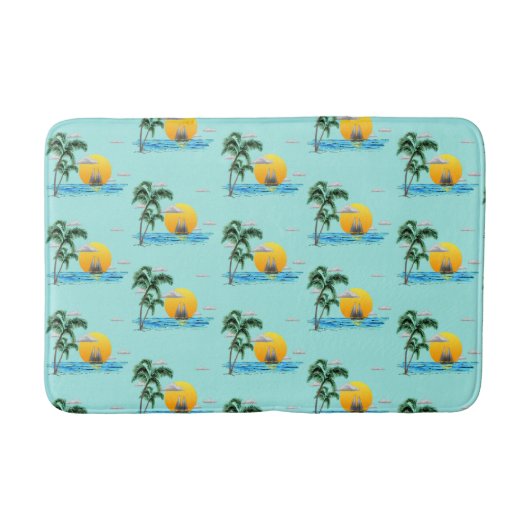 Zonneboot Zonneboot Nautical Coastal Badmat (Voorkant)