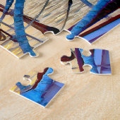 Zonneboten en zeilboten in de haven van Puzzle Legpuzzel (Zijkant)