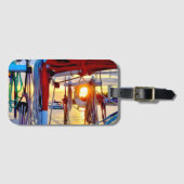 Zonneboten en zeilboten op het Bagagelabel van Lop (Voorkant (horizontaal))