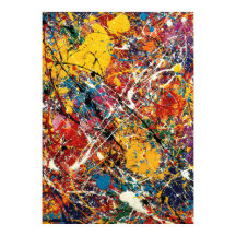 Zonnebotsing Vibrant Drip Schilderij Abstracte Kun