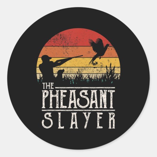  zonnebranche-opmaakmodel fazant Hunting Pheasa Ronde Sticker (Voorkant)