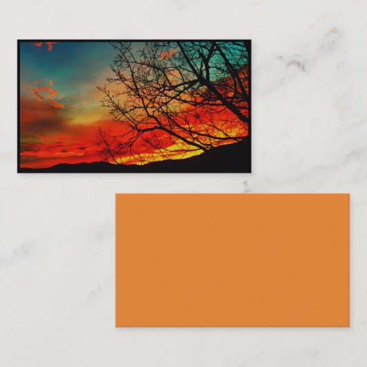 zonnebrand in bergen achter het visitekaartje (Voorkant / Achterkant)