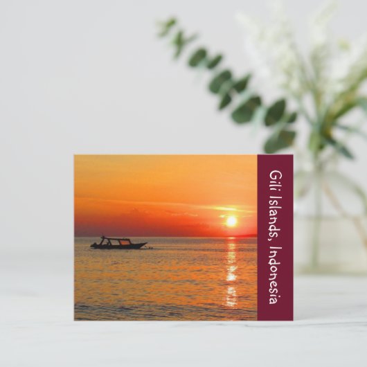 zonnebrand in de gili indonesië briefkaart (Staand voorkant)