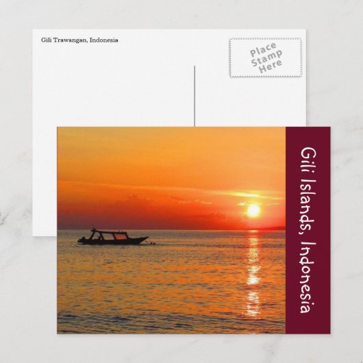 zonnebrand in de gili indonesië briefkaart (Voorkant / Achterkant)