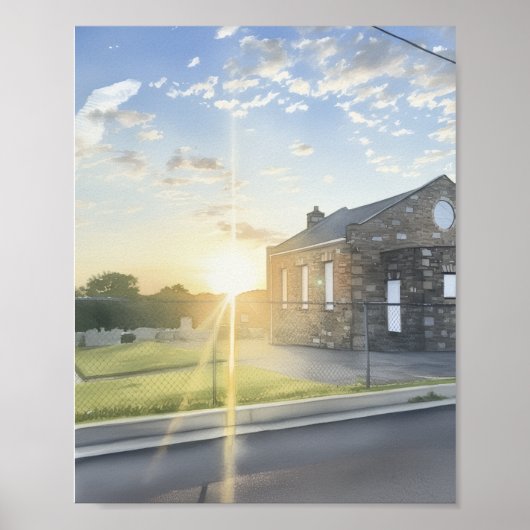 Zonnebrand in de ochtend poster (Voorkant)