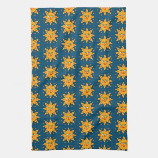 Zonnebrandblusjes en een charmerpatroon theedoek (Verticaal)