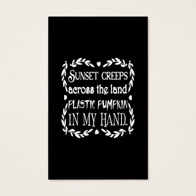 zonnebrandcrème over land plastic pompoen in m visitekaartje (Voorkant)