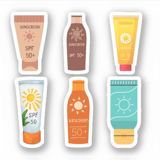Zonnebrandcrème Stickers (Voorkant)