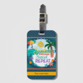 Zonnebrandcrème Suntan Travel Beach Palm Tree Suns Bagagelabel (Voorkant (verticaal))