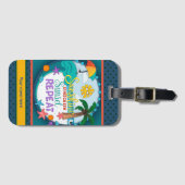Zonnebrandcrème Suntan Travel Beach Palm Tree Suns Bagagelabel (Voorkant (horizontaal))