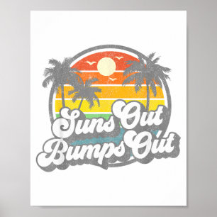 Zonnebrandcrème uit, Buitenbeen uit, Funny zwanger Poster