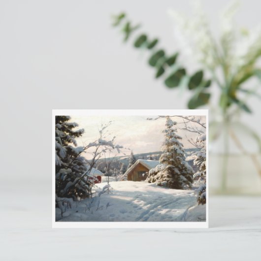 Zonnebrandend winterlandschap van Peder Mork Monst Briefkaart (Staand voorkant)