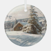 Zonnebrandend winterlandschap van Peder Mork Monst Glas Ornament (Voorkant)
