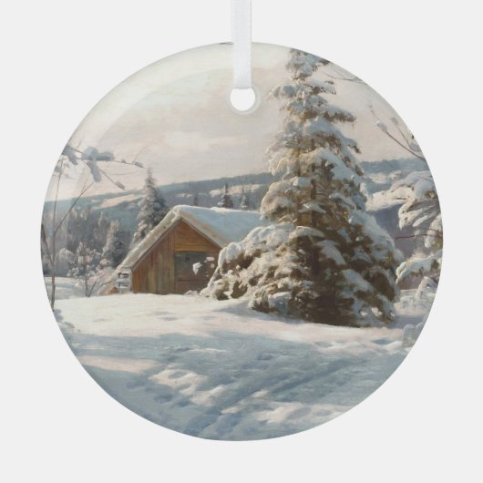 Zonnebrandend winterlandschap van Peder Mork Monst Glas Ornament (Voorkant)