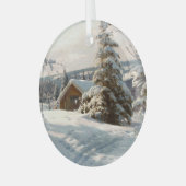 Zonnebrandend winterlandschap van Peder Mork Monst Glas Ornament (Voorkant links)