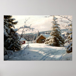 Zonnebrandend winterlandschap van Peder Mork Monst Poster