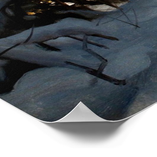 Zonnebrandend winterlandschap van Peder Mork Monst Poster (Hoek)