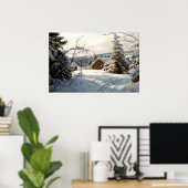 Zonnebrandend winterlandschap van Peder Mork Monst Poster (Thuiskantoor)