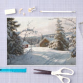 Zonnebrandend winterlandschap van Peder Mork Monst Tissuepapier (Craft)