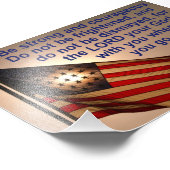 Zonnebrandende vlag met Joshua 1:9 Foto Afdruk (Hoek)