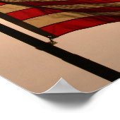 Zonnebrandende vlag met Joshua 1:9 Poster (Hoek)