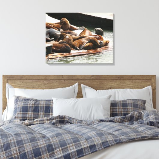 Zonnebranderige Zeeen in San Francisco Canvas Afdruk (Insitu (Slaapkamer))