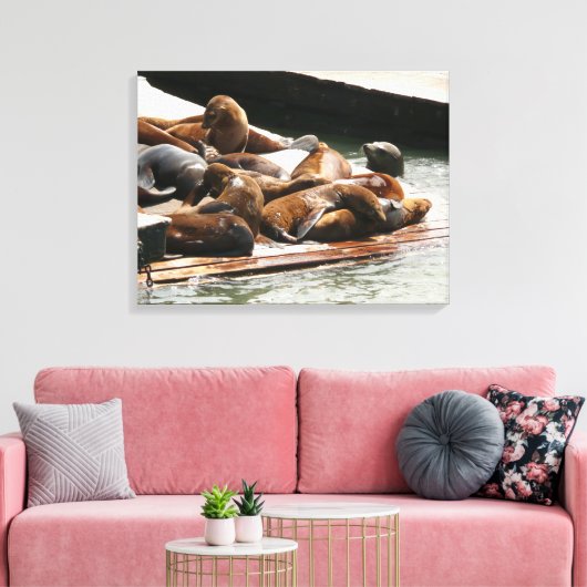 Zonnebranderige Zeeen in San Francisco Canvas Afdruk (Insitu (Woonkamer))