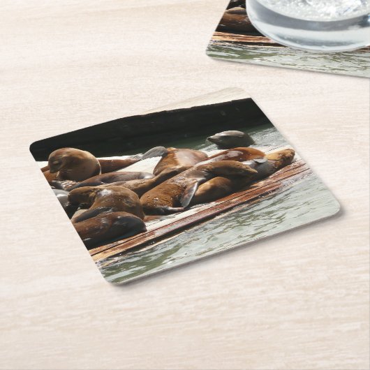 Zonnebranderige Zeeen in San Francisco Kartonnen Onderzetters (Schuin)
