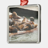 Zonnebranderige Zeeen in San Francisco Metalen Ornament (Links)